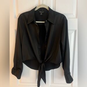 Silky Tie Blouse NWOT